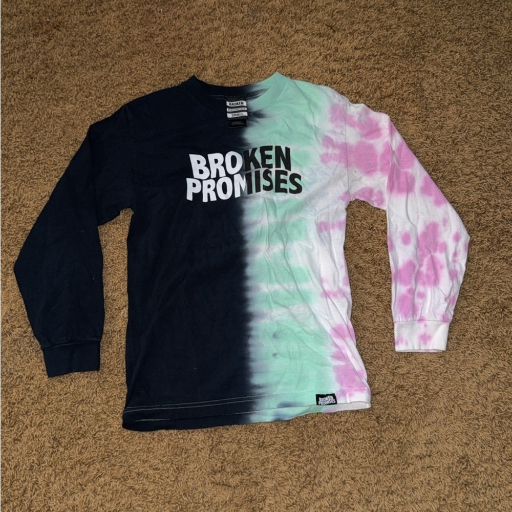 Women’s Tie-Dye Long Sleeve Shirt - Black, Pink, Green